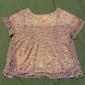 Floral short sleeve blouse